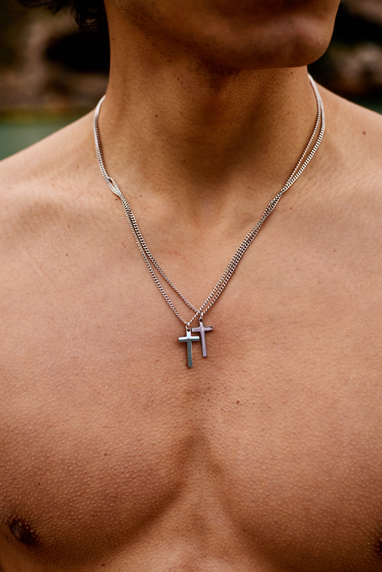 DOUBLE CROSS NECKLACE